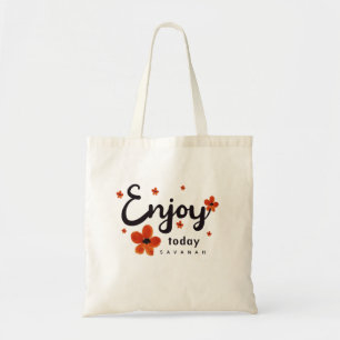 Bolso De Tela Cota Motivacional de Hoy Cita Anaranjada Personali