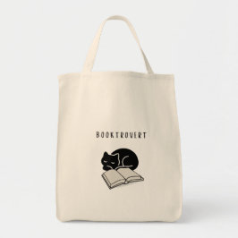Bolso De Tela Cota personalizada Gato negro Booktrovert Minimali