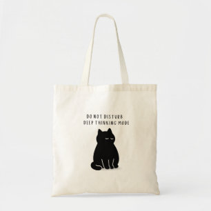 Bolso De Tela Cota Personalizada Gato Negro Modo Pensamiento Pro