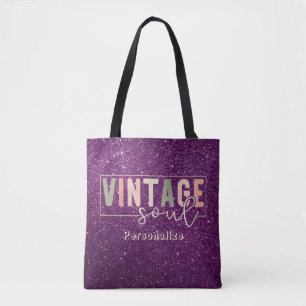 Bolso De Tela Cotización de Soul Vintage Retro Colores Purpurina