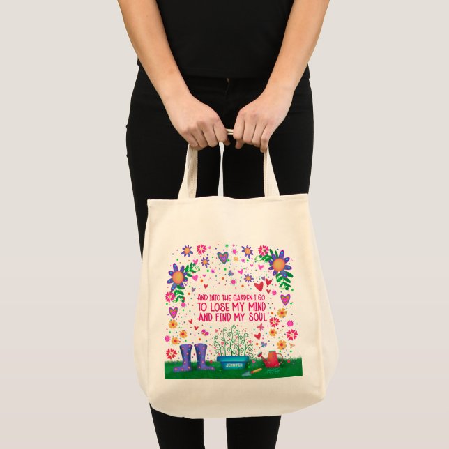Bolso De Tela Cotización Jardín Floral Diversión Nombre Inespiri (Anverso (producto))