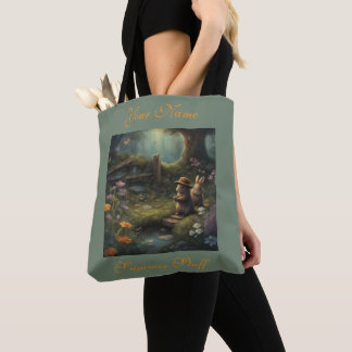 Bolso De Tela Cottagecore conejitos de verano junto al arroyo de