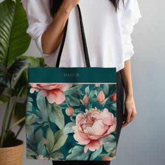 Bolso De Tela Cottagecore Floral rosa y verde
