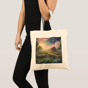 Bolso De Tela Cottagecore Granja pequeña y acogedora Jardín de v