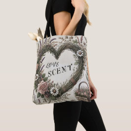 Bolso De Tela Cottagecore "Love Scent" Floral Heart Bag