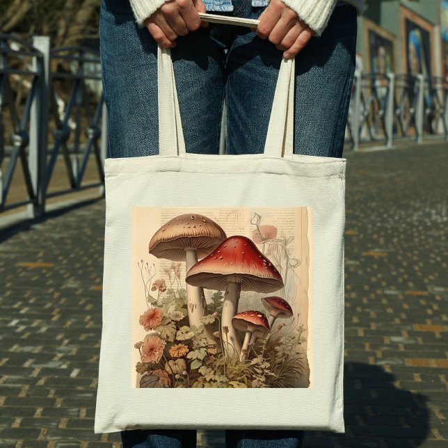 Bolso De Tela Cottagecore Mushroom (Subido por el creador)