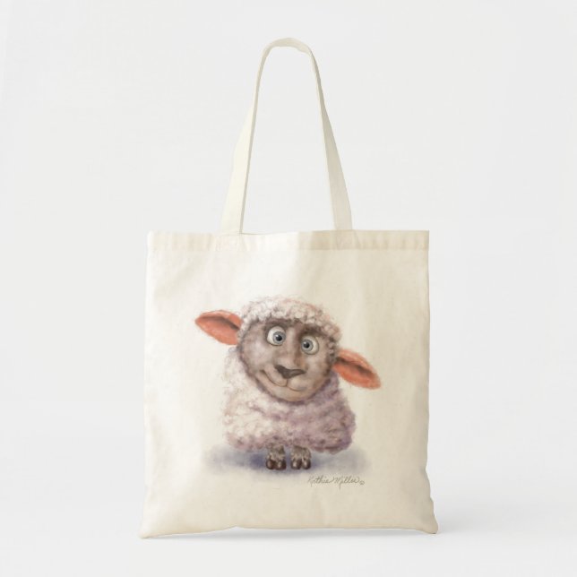 Bolso De Tela Cotton Ball Sheep Cartoon (Frente)