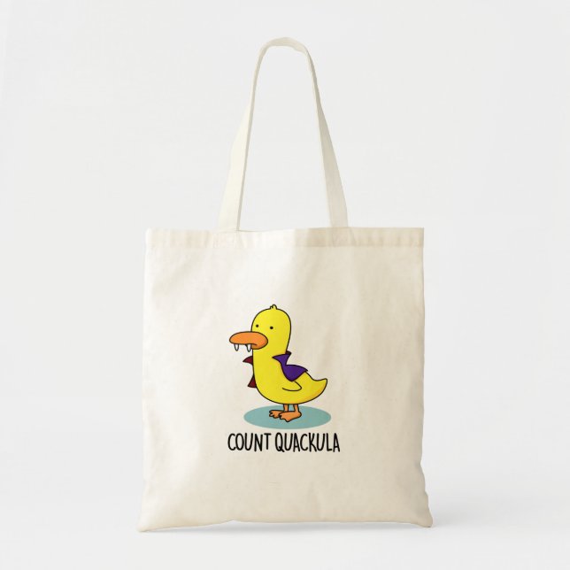 Bolso De Tela Count Quackula Funny Duck Pun (Frente)