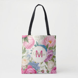 Bolso De Tela Country Garden Rosas Y Peonies Floral