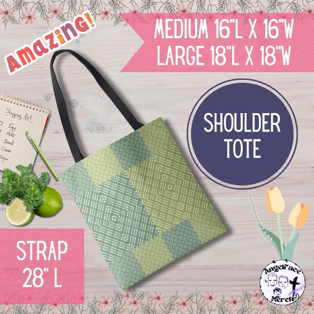 Bolso De Tela Country Quilt Green (Shop in style or hang out with friends with these cute duo-toned green bags!)