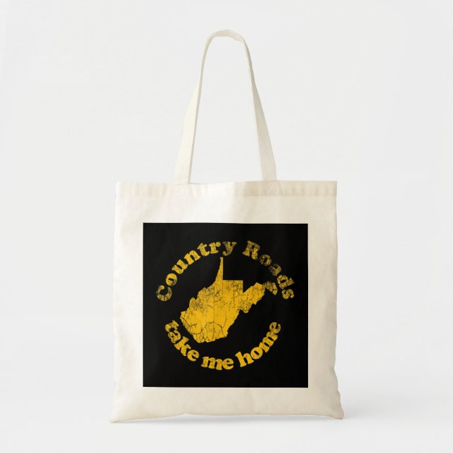 Bolso De Tela Country Roads West Virginia Take Me Home   (Frente)