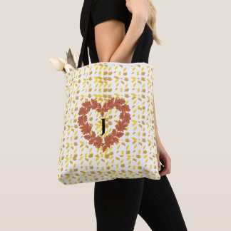 Bolso De Tela Couronne d'automne sur son lit de feuilles
