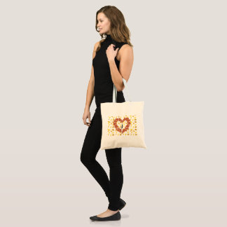 Bolso De Tela couronne d'automne sur son lit de feuilles