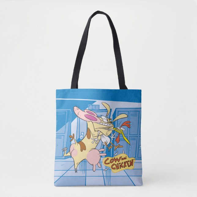 Bolso De Tela Cow and Chicken Hug Graphic (Anverso)