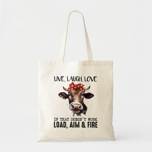 Bolso De Tela Cow Funny Dice (Frente)