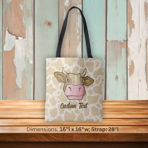 Bolso De Tela Cow Head Tote Bag