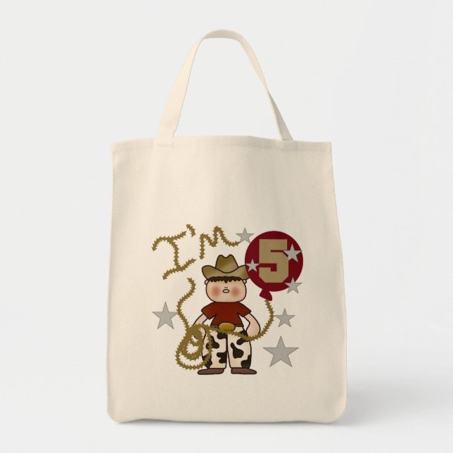 Bolso De Tela Cowboy 5.ª camisetas y regalos de cumpleaños (Frente)