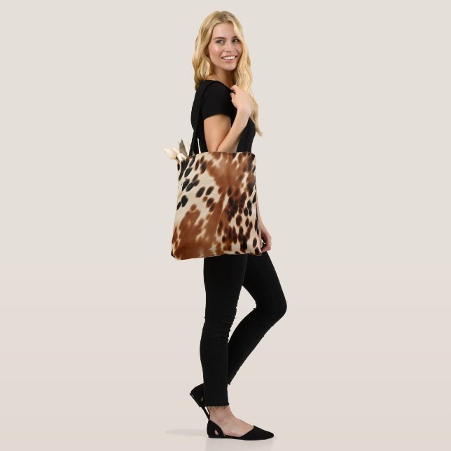 Bolso De Tela Cowboy Cream Brown Black Piel de vaca (Puesto)