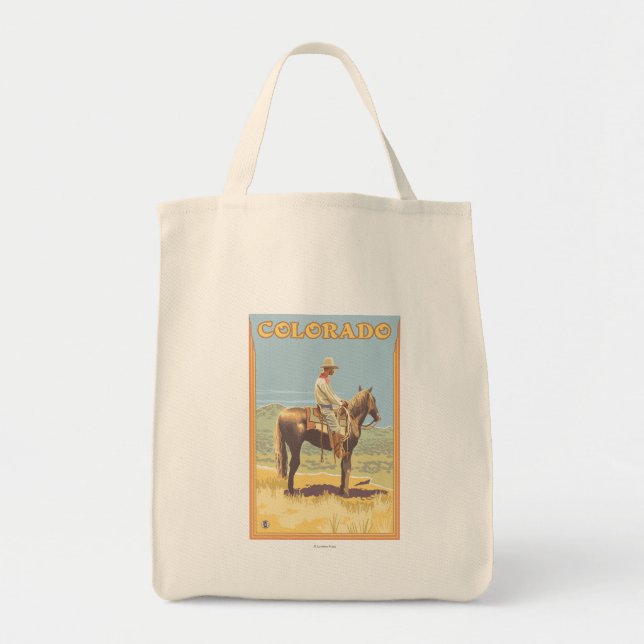 Bolso De Tela Cowboy (vista lateral) Colorado (Frente)