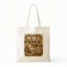 Cozy Winter Garden Botanical Cottagecore Tote Bag