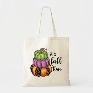 Bolso De Tela Crafía de calabazas coloridas en la cita del otoño