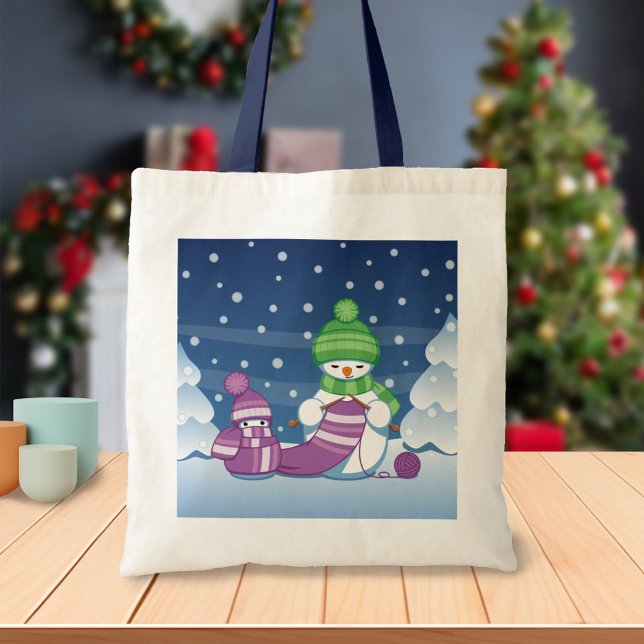 Bolso De Tela Crafty Snowman Knitus Scarf (Subido por el creador)