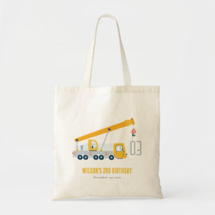 Bolso De Tela Crane Cruck Vehículo de Construcción Niños Cumplea