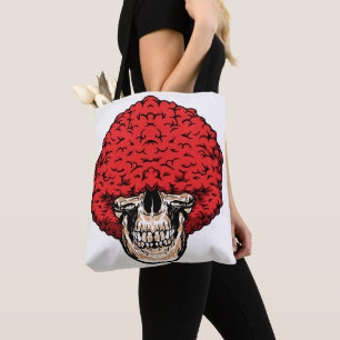 Bolso De Tela Cráneo de Afro-Man: Abundante Cabello Rojizo Rizad