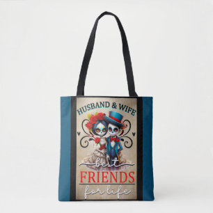 Bolso De Tela Cráneo de azúcar de pareja