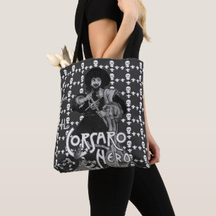 Bolso De Tela Cráneo de la bandera pirata de los corsos NEGROS