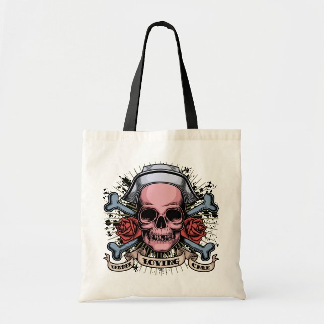 Bolso De Tela Cráneo de la enfermera del TLC (Frente)