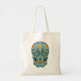 Bolso De Tela Cráneo del azúcar (día de los muertos) (azul)