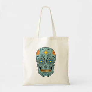 Bolso De Tela Cráneo del azúcar (día de los muertos) (azul)