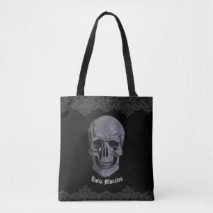 Bolso De Tela Cráneo diamante de imitación