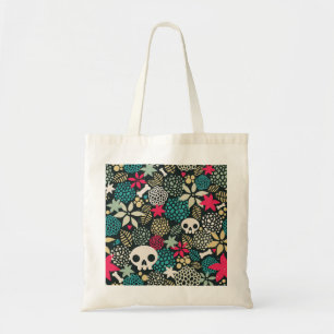 Bolso De Tela Cráneo en flores
