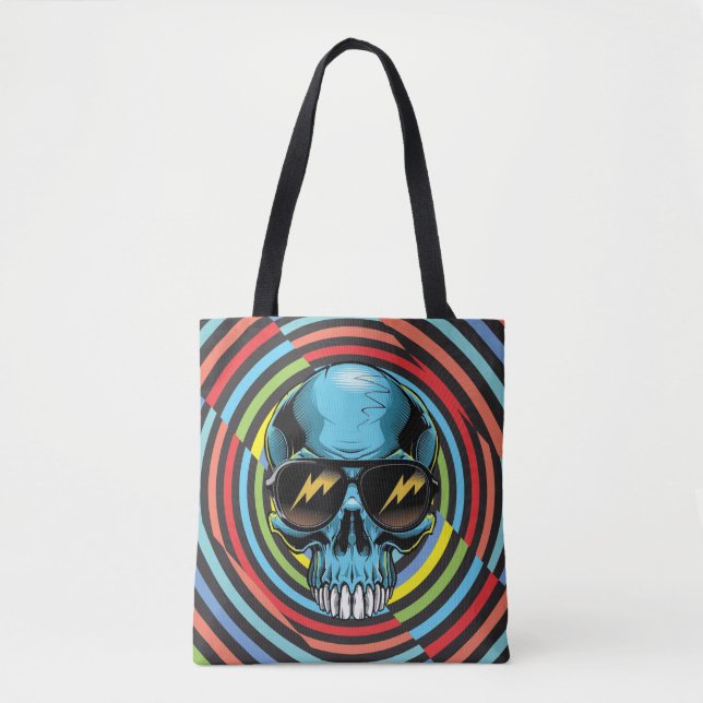 Bolso De Tela Cráneo Funky Hipnótico 02 (Anverso)