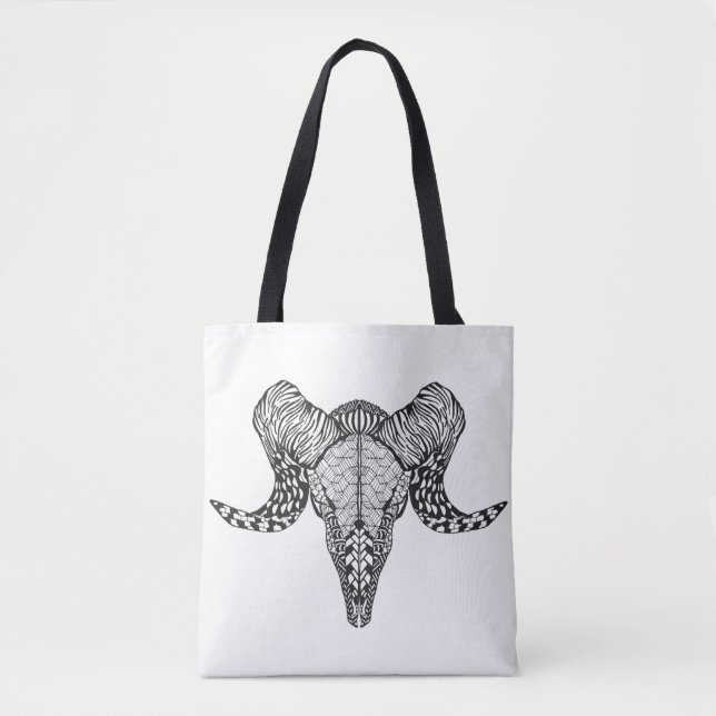 Bolso De Tela Cráneo inspirado 2 de las ovejas (Anverso)