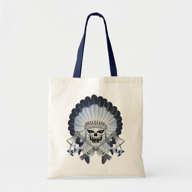 Bolso De Tela Cráneo Jefe de India (Frente)