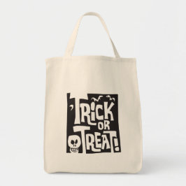 Bolso De Tela Cráneo lindo y murciélagos Halloween retro
