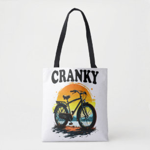 Bolso De Tela Cranky: Tee de ciclismo único - Gráfico de bicicle