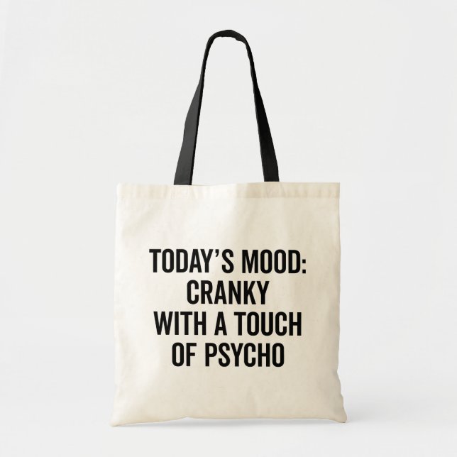 Bolso De Tela Cranky y Psycho Funny Cita (Frente)
