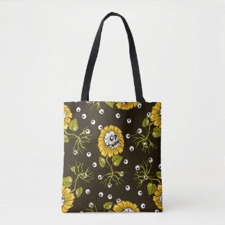 Bolso De Tela Cránulos de girasol: Patrón único sin foco.