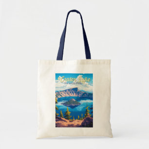 Bolso De Tela Crater Lake National Park Ilustracion Travel Art