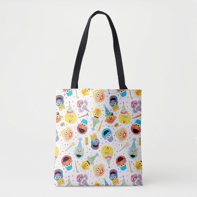 Bolso De Tela Crayon Sesame Pals Party Pattern (Anverso)