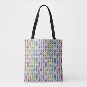 Bolso De Tela Crayones felices sosteniendo el Tote de manos