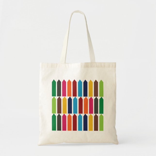 Bolso De Tela Crayons Elementary School Teacher Kids Colorful (Frente)