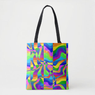 Bolso De Tela Crazy Abstract Rainbow Neon
