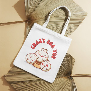 Bolso De Tela Crazy Boa You - Cute Bao Food Pun