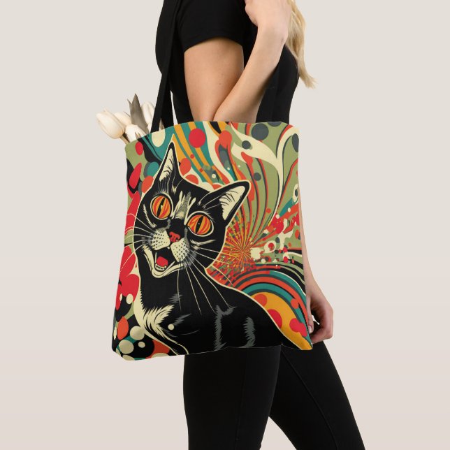 Bolso De Tela Crazy Cat (Detalle)