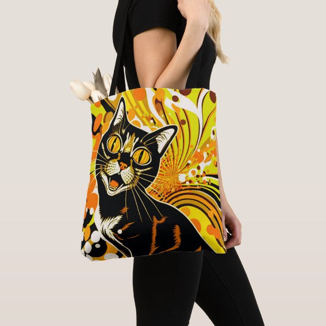 Bolso De Tela Crazy Cat (Detalle)